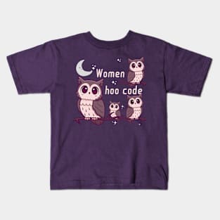 Women hoo code cute owls Kids T-Shirt